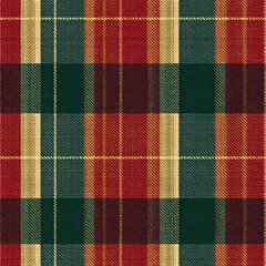 Classic holiday tartan plaid pattern in red and green tones