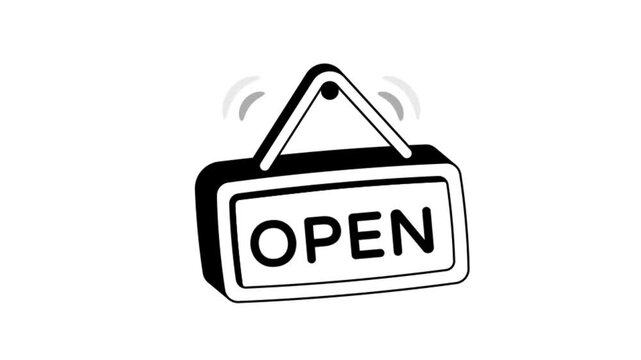 Shop welcome and open business display Animation MP4 File
