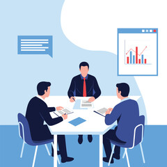 A team of professionals collaborates effectively in a modern office setting during a productive meeting.