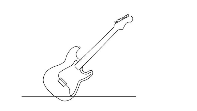 Guitar One Line Drawing Illustration