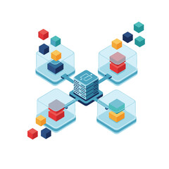 Illustrating the interconnectedness of data storage and distributed computing systems for modern enterprises.
