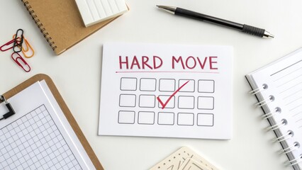 Checklist card with Hard Move written, marked with a tick