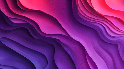Abstract wavy lines in a vibrant purple and pink gradient, showcasing a fluid and dynamic visual effect with layered contours Stock Illustration
