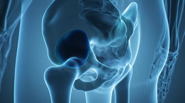3D Medical Animation of Human Pelvis and Hip Joint Anatomy.