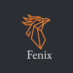 Phoenix bird logo design, mythical firebird icon for a creative company