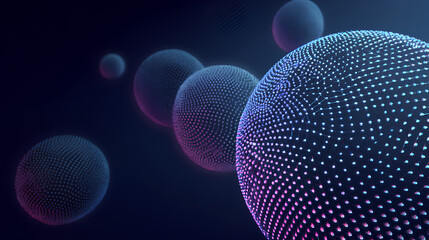 AI Technology Futuristic Background 3D Spheres Stock Vector