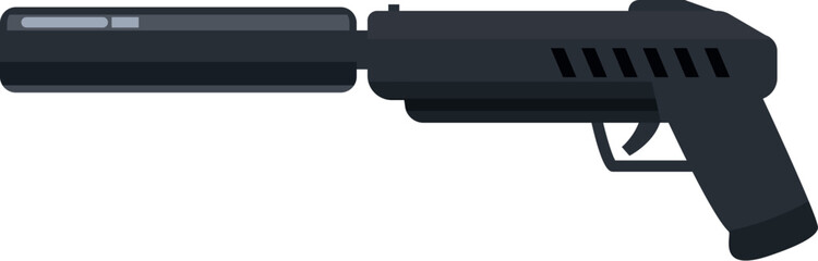 Suppressed pistol with extended barrel, embodying modern firearm design