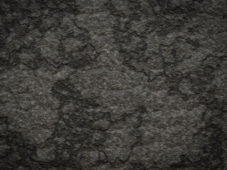 Realistic black basalt rock background with deep natural cracks.