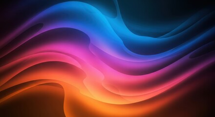 Vibrant swirling nebula of electric blue pink and orange light waves