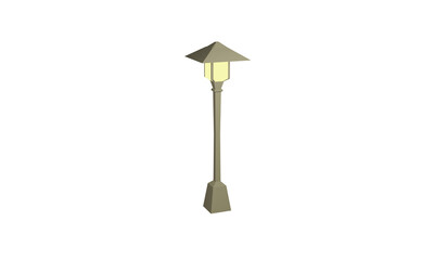 garden lamp with brown color with yellow lamp color