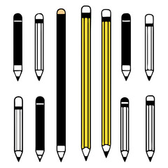 Pencil Icon set, vector illustration