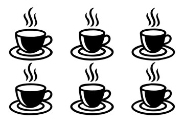 Coffee cup icon set. Vector illustration