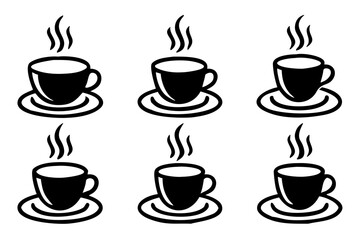 Coffee cup icon set. Vector illustration