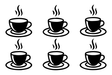 Coffee cup icon set. Vector illustration