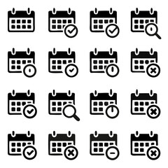 Calendar icons set. Vector, flat design