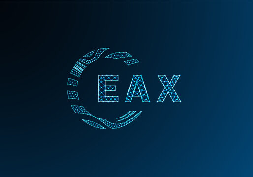 EAX low poly letter logo vector design. EAX lower poly logo design. EAX unique low poly logo design.