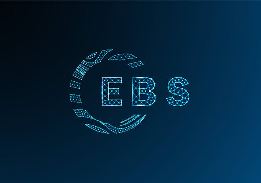 EBS low poly letter logo vector design. EBS lower poly logo design. EBS unique low poly logo design.