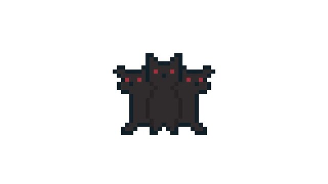8-bit pixel art greek mythology monster cerberus. looped animation 4k 30fps
