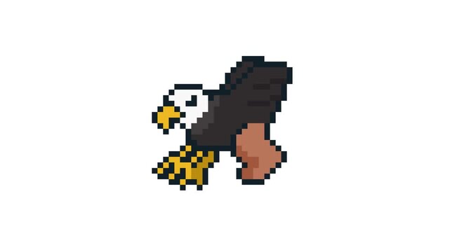 8-bit pixel art greek mythology monster griffon. looped animation 4k 30fps