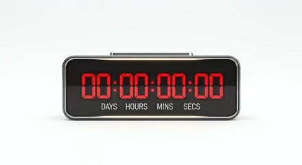 Digital countdown timer with red LED display
