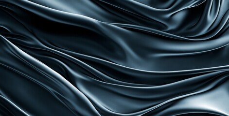 Fototapeta premium An abstract dark banner is formed by a blue glowing shape on a grainy textured grunge black backdrop, complemented by a dynamic noise texture poster background