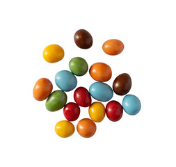 sweet colorful chocolate gems snack isolated