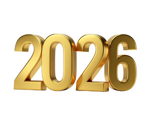 Untitled design - 2026 Golden Metallic Year Number Isolated PNG