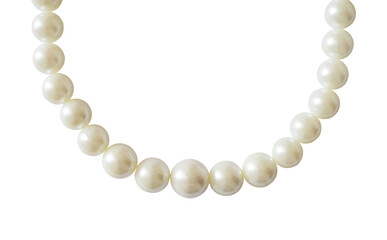 curve pearl necklace isolated on white
