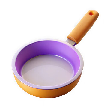 A colorful cartoon frying pan isolated on transparent background