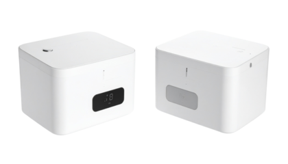 Futuristic Compact Dishwasher Cube — isolated on transparent background