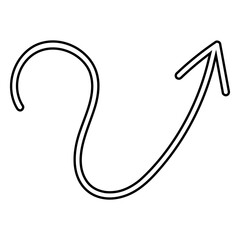 Hand drawn arrow icon vector. Direction illustration sign, Handmade. Pointer symbol or logo.