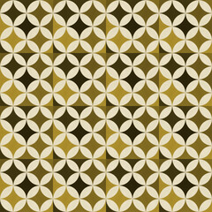 A seamless repeating pattern with a geometric design. The pattern features a lattice of overlapping circles that create a repeating diamond-like shape in the negative space.