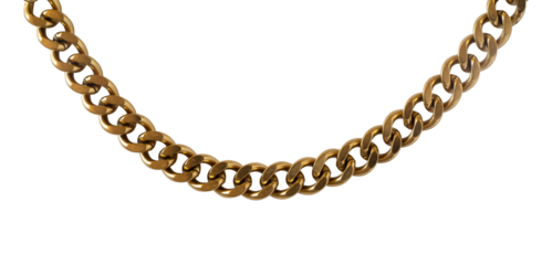 curve gold chain isolated on white