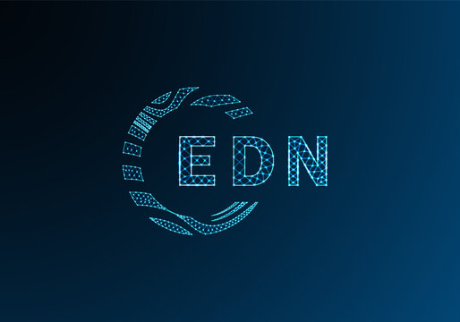 EDN low poly letter logo vector design. EDN lower poly logo design. EDN unique low poly logo design.