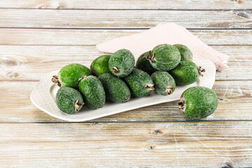 Sweet ripe juicyfruit feijoa