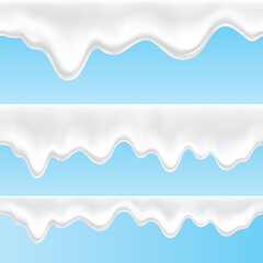 background banner melted milk Set