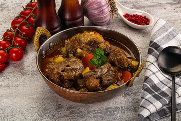 Gourmet Oxtail beef soup with vegetables