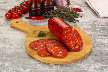 Italian Chorizo sausage with slices