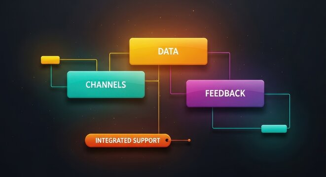 Diagram showing data channels feedback and integrated support