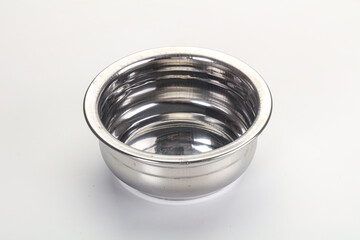 Indian metallic empty clean bowl isolated