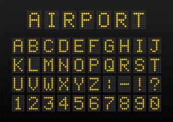 Airport digital display font showing alphabet and numbers
