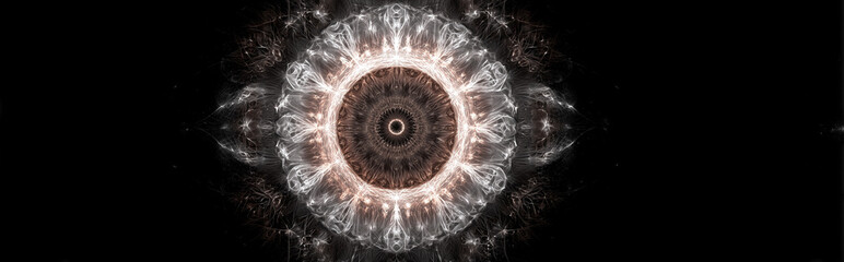 The Self Archetype Visualized as a Mandala of Light in Cosmic Darkness – Jungian Symbolism, Sacred Geometry, Psychedelic Art