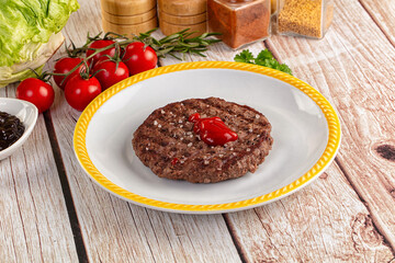 Grilled juicy beef cutlet for burger