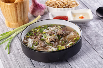 Vietnamese Pho Bo soup with beef