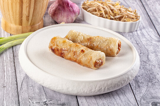 Vietnamese traditional nem roll with meat