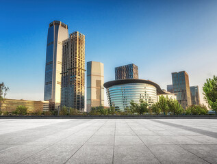Modern City Skyline Featuring Architectural Marvels Against a Clear Sky