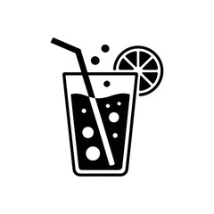 Refreshing Lemon Soda Drink Icon Vector Illustration