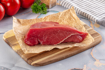 Raw beef meat fillet piece