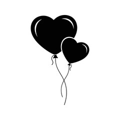 Heart Balloons Icon Vector Illustration