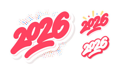 2026 Bold Vector Handwritten Typography set.